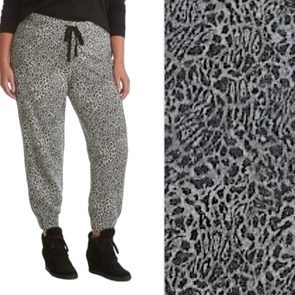 Adyson Parker JACQUARD JOGGERS IN HEATHER GREY COMBO 2X